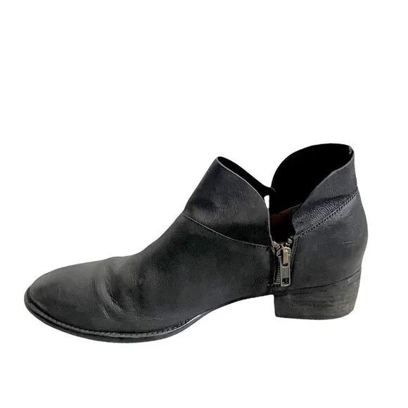 SEYCHELLES Snare Black Leather Ankle Cut-Out Boots Black 9.5