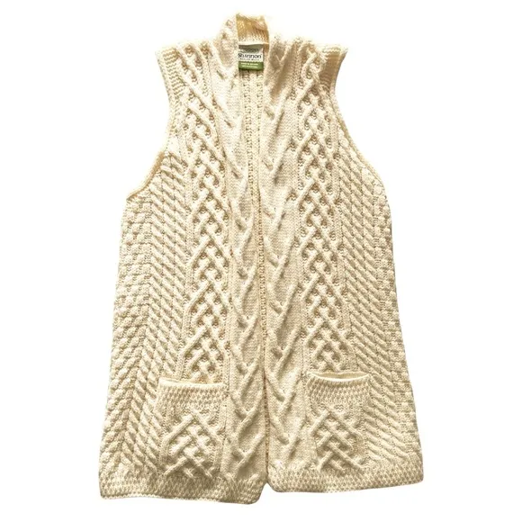 Shannon Woolen Mills Ireland Aran Waistcoat Vest | MEDIUM