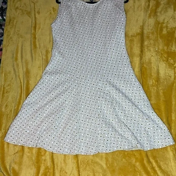Sharagano Vintage Women's Dress Brown &amp; white​​​​​​​​​​​​​​​​​​​​​​