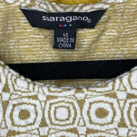 Sharagano Vintage Women's Dress Brown &amp; white​​​​​​​​​​​​​​​​​​​​​​