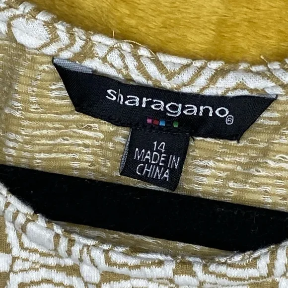 Sharagano Vintage Women's Dress Brown &amp; white​​​​​​​​​​​​​​​​​​​​​​