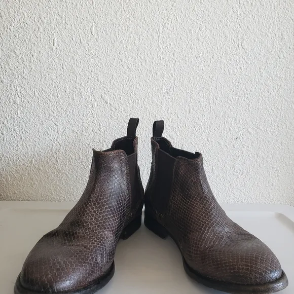 SHORO Handmade  Brown Leather Ankle Boots