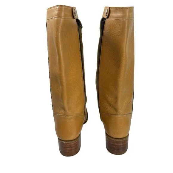Siete‎ Leguas Braided Campus Style Boots Camel Tan Leather Women Size 9 Fabulous
