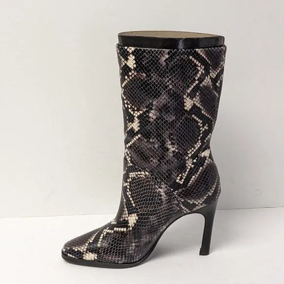 Sigerson Morrison Kiona Fashion Boots, Black Snake Print, Women's 37 EU (US 6.5)