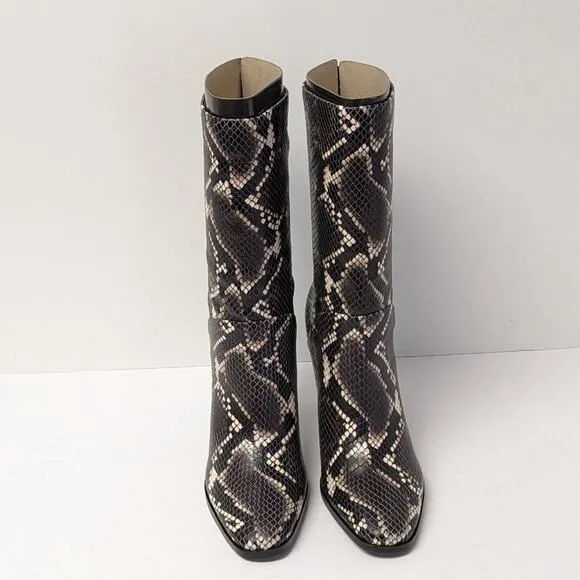 Sigerson Morrison Kiona Fashion Boots, Black Snake Print, Women's 37 EU (US 6.5)