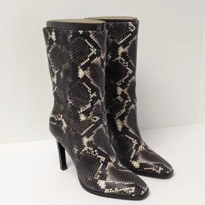 Sigerson Morrison Kiona Fashion Boots, Black Snake Print, Women's 37 EU (US 6.5)