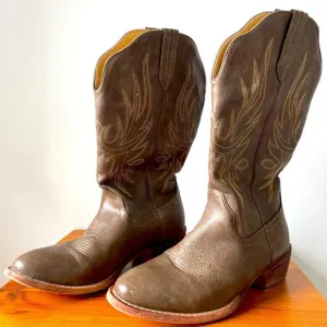 Silver Canyon, women 6.5, light brown gray cowboy western boots, country cowgirl