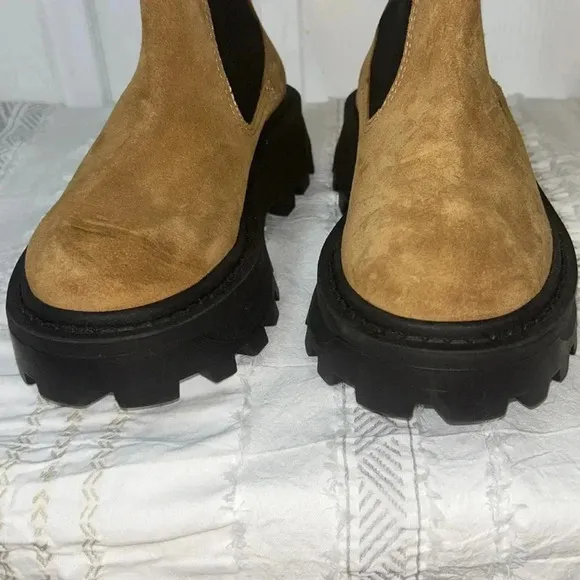 SIMON MILLER Women Scrambler Pull On Combat Boots NWT EU 35 brown suede leather