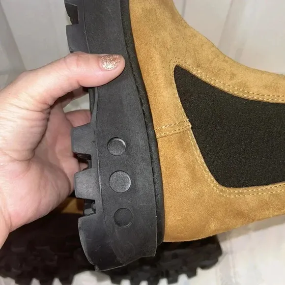 SIMON MILLER Women Scrambler Pull On Combat Boots NWT EU 35 brown suede leather