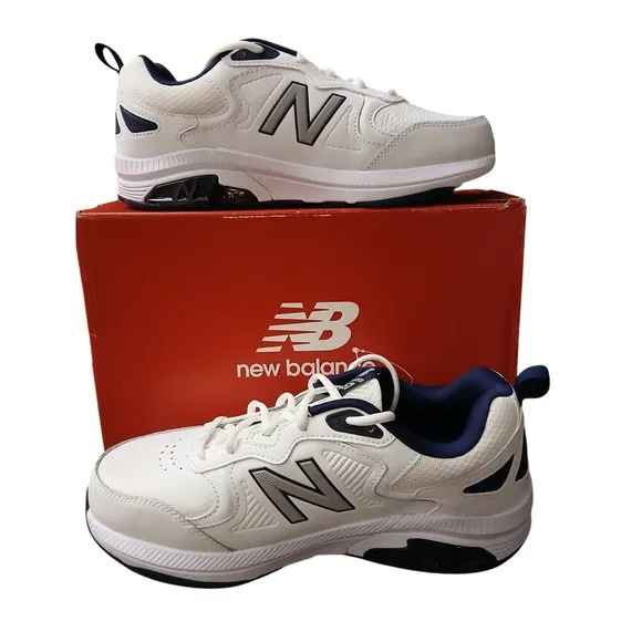 Size 10 6E - New Balance 857 White/Blue New In Box Mens Shoes Sneakers #847