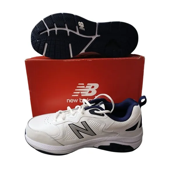 Size 10 6E - New Balance 857 White/Blue New In Box Mens Shoes Sneakers #847