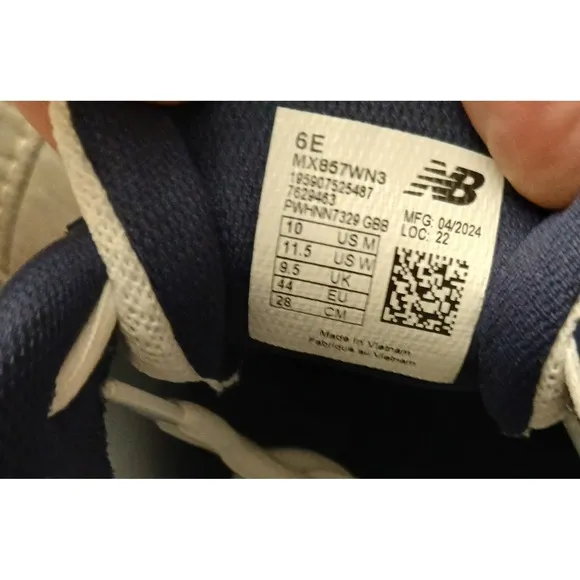Size 10 6E - New Balance 857 White/Blue New In Box Mens Shoes Sneakers #847