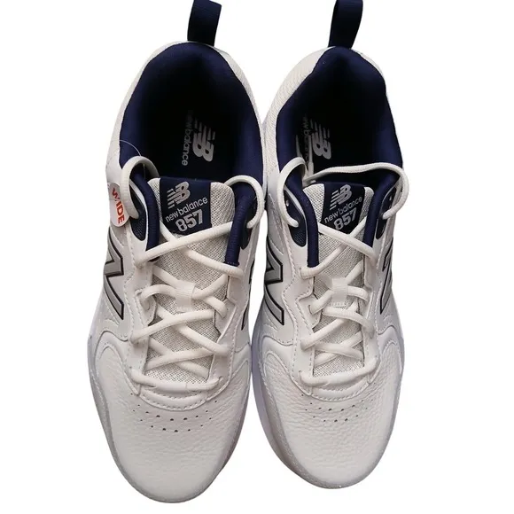 Size 10 6E - New Balance 857 White/Blue New In Box Mens Shoes Sneakers #847