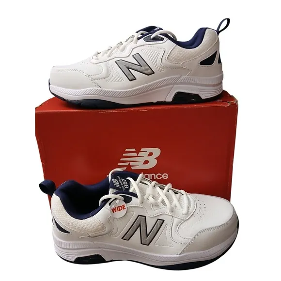 Size 10 6E - New Balance 857 White/Blue New In Box Mens Shoes Sneakers #847