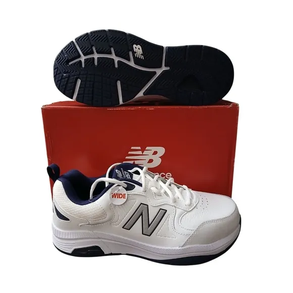 Size 10 6E - New Balance 857 White/Blue New In Box Mens Shoes Sneakers #847