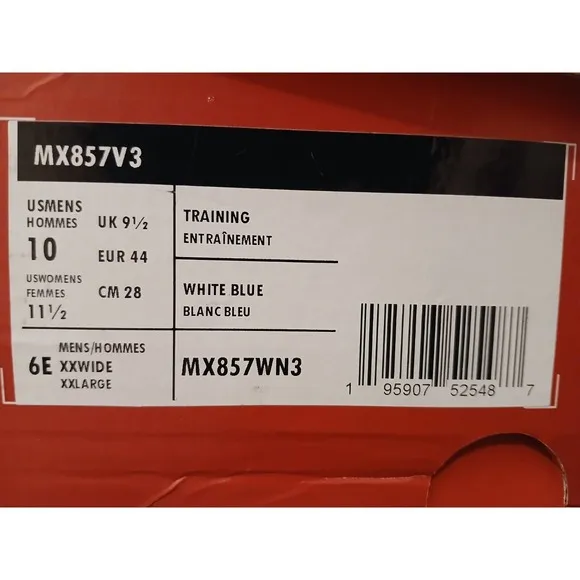 Size 10 6E - New Balance 857 White/Blue New In Box Mens Shoes Sneakers #847
