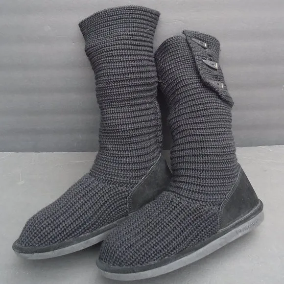 SIZE 11. BEARPAW women's knit tall winter boots.
