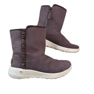 Skechers Ankle Boots Suede Ruffled Faux Fur