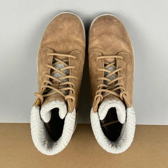 Skechers ArchFit Simply Cheery Go Walk Boots Womens 9.5 Chestnut Tan Faux Fur