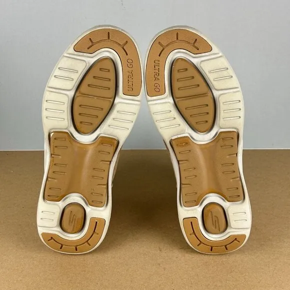 Skechers ArchFit Simply Cheery Go Walk Boots Womens 9.5 Chestnut Tan Faux Fur
