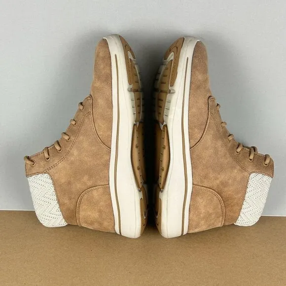 Skechers ArchFit Simply Cheery Go Walk Boots Womens 9.5 Chestnut Tan Faux Fur
