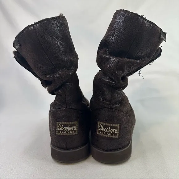 Skechers Australia Keepsakes Faux Leather Brown Boots 10