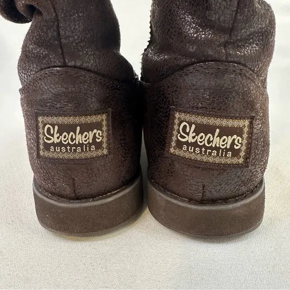 Skechers Australia Keepsakes Faux Leather Brown Boots 10