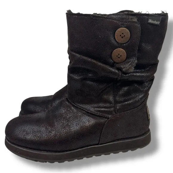 Skechers Australia Keepsakes Faux Leather Brown Boots 10