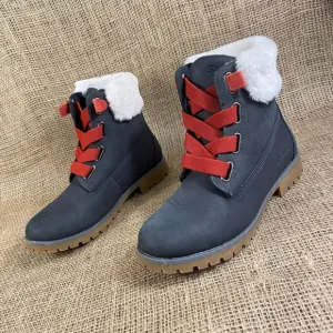 Skechers Boots Hiking Charcoal Gray Faux Fur Winter Booties Women’s Size 8