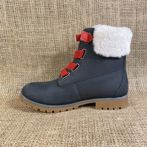 Skechers Boots Hiking Charcoal Gray Faux Fur Winter Booties Women’s Size 8