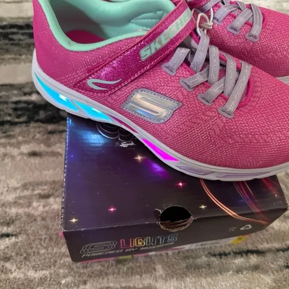 Skechers Girls Snap Sprints Athletic Shoes Litebeams-Shimmer Fashion-size 5