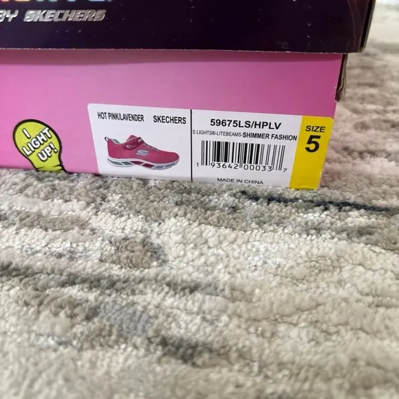 Skechers Girls Snap Sprints Athletic Shoes Litebeams-Shimmer Fashion-size 5