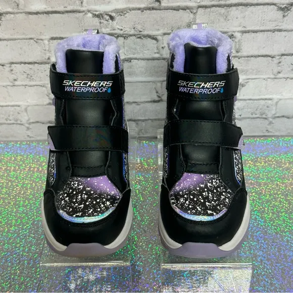 Skechers Kids Girl Size 12 Storm Blazer Waterproof S-Lights Boots Light Up