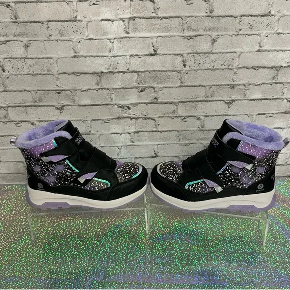 Skechers Kids Girl Size 12 Storm Blazer Waterproof S-Lights Boots Light Up