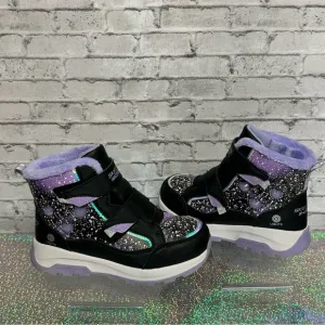 Skechers Kids Girl Size 12 Storm Blazer Waterproof S-Lights Boots Light Up