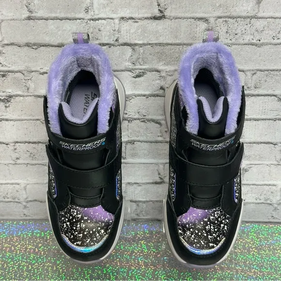 Skechers Kids Girl Size 12 Storm Blazer Waterproof S-Lights Boots Light Up