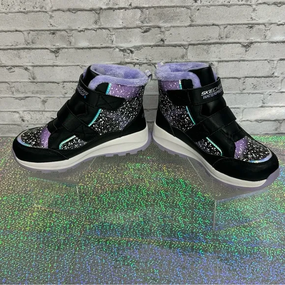 Skechers Kids Girl Size 12 Storm Blazer Waterproof S-Lights Boots Light Up