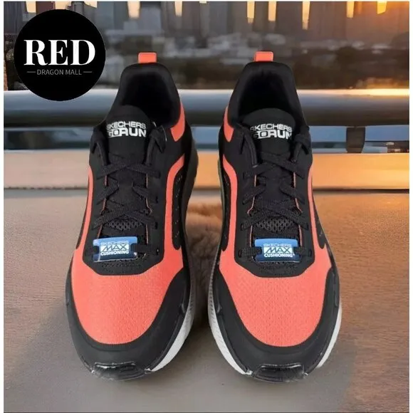Skechers Max Cushioning Premier 2.0  Residence Black Orange Shoes - Men's Size 8