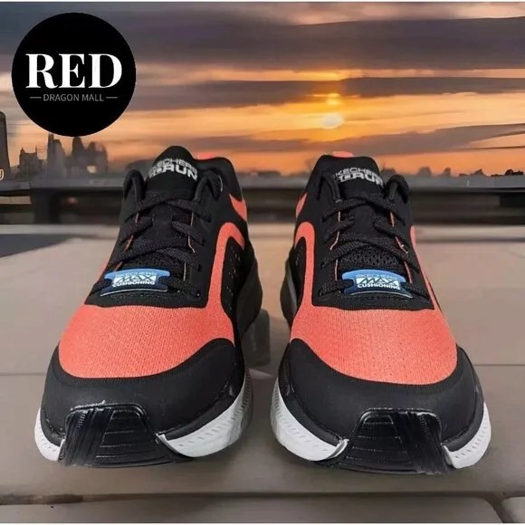 Skechers Max Cushioning Premier 2.0  Residence Black Orange Shoes - Men's Size 8