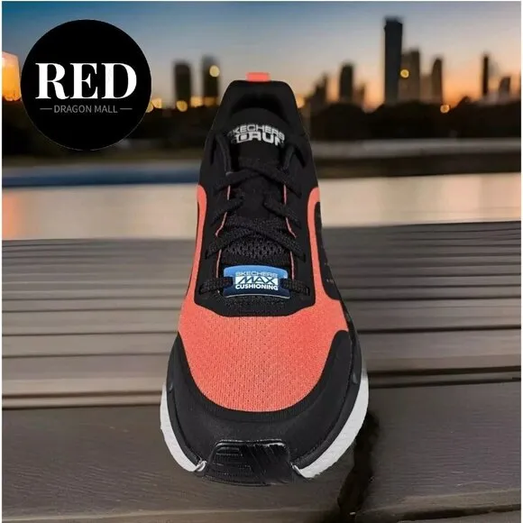 Skechers Max Cushioning Premier 2.0  Residence Black Orange Shoes - Men's Size 8