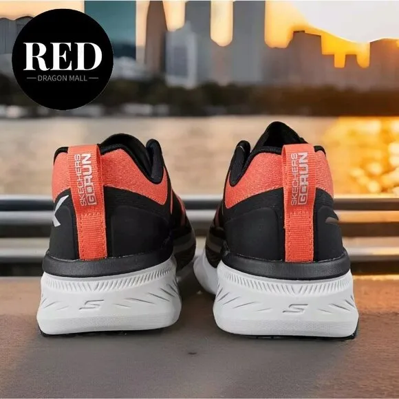 Skechers Max Cushioning Premier 2.0  Residence Black Orange Shoes - Men's Size 8