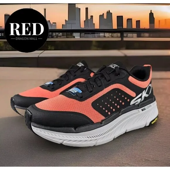 Skechers Max Cushioning Premier 2.0  Residence Black Orange Shoes - Men's Size 8
