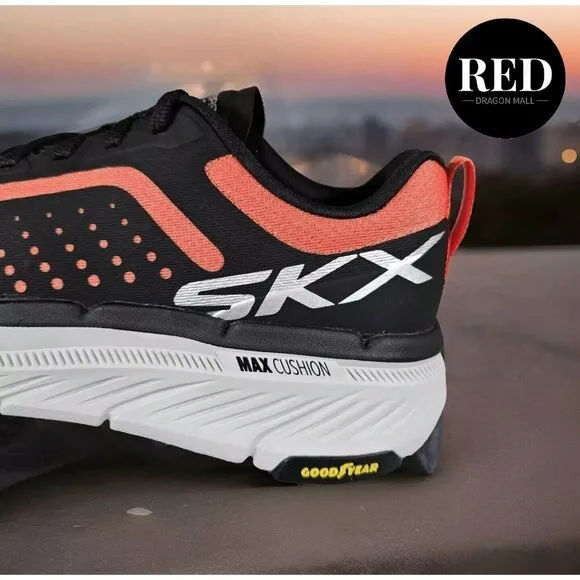 Skechers Max Cushioning Premier 2.0  Residence Black Orange Shoes - Men's Size 8