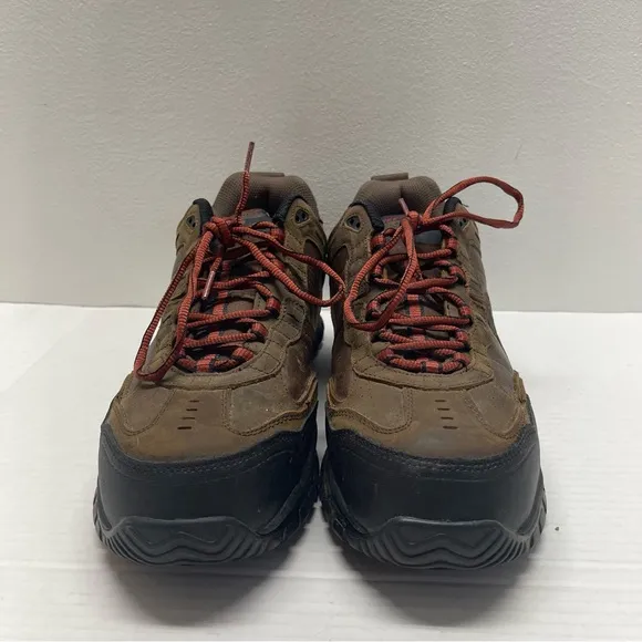 Skechers Relaxed Fit Comp Toe Work Shoes Slip Resistant Brown Sz 12