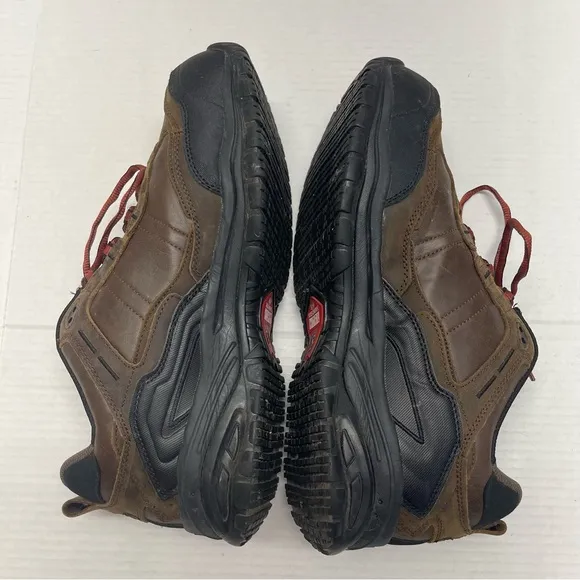 Skechers Relaxed Fit Comp Toe Work Shoes Slip Resistant Brown Sz 12