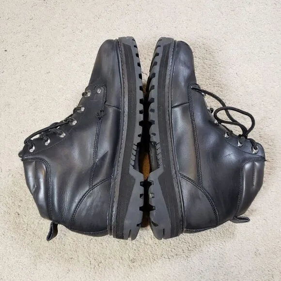 Skechers Y2K Pilot Utility Black Leather Chunky Boots Men 12 Extra Wide 4473EW