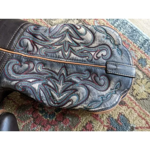 Smokey Mountain Embroidered Cowboy Boots Men's Size 8.5. Women Size 10.
