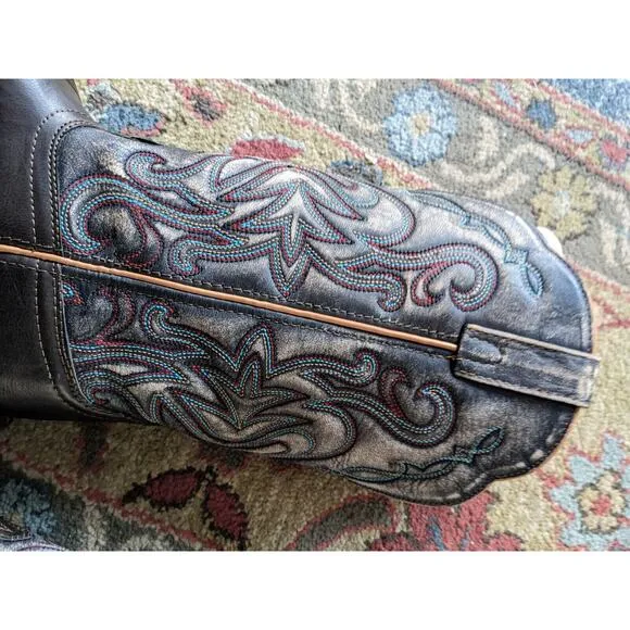 Smokey Mountain Embroidered Cowboy Boots Men's Size 8.5. Women Size 10.
