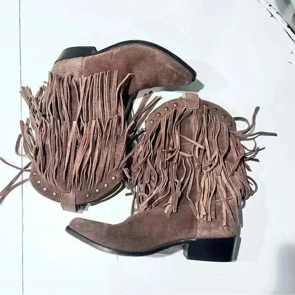 Smoky Mountain Western Boots Girls Wisteria Leather Fringe Brown 3514C size 3.5