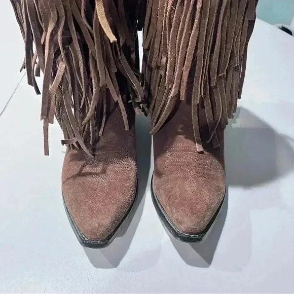 Smoky Mountain Western Boots Girls Wisteria Leather Fringe Brown 3514C size 3.5